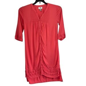 Old Navy Girls Coral Pink Pleated Button Front Dress Size XL 14 Tween